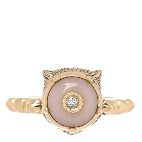 Le Marche des Merveilles Pink Opal & Diamond Feline Head 